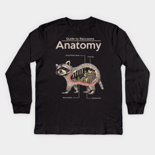 Anatomy of a Raccoon Kids Long Sleeve T-Shirt